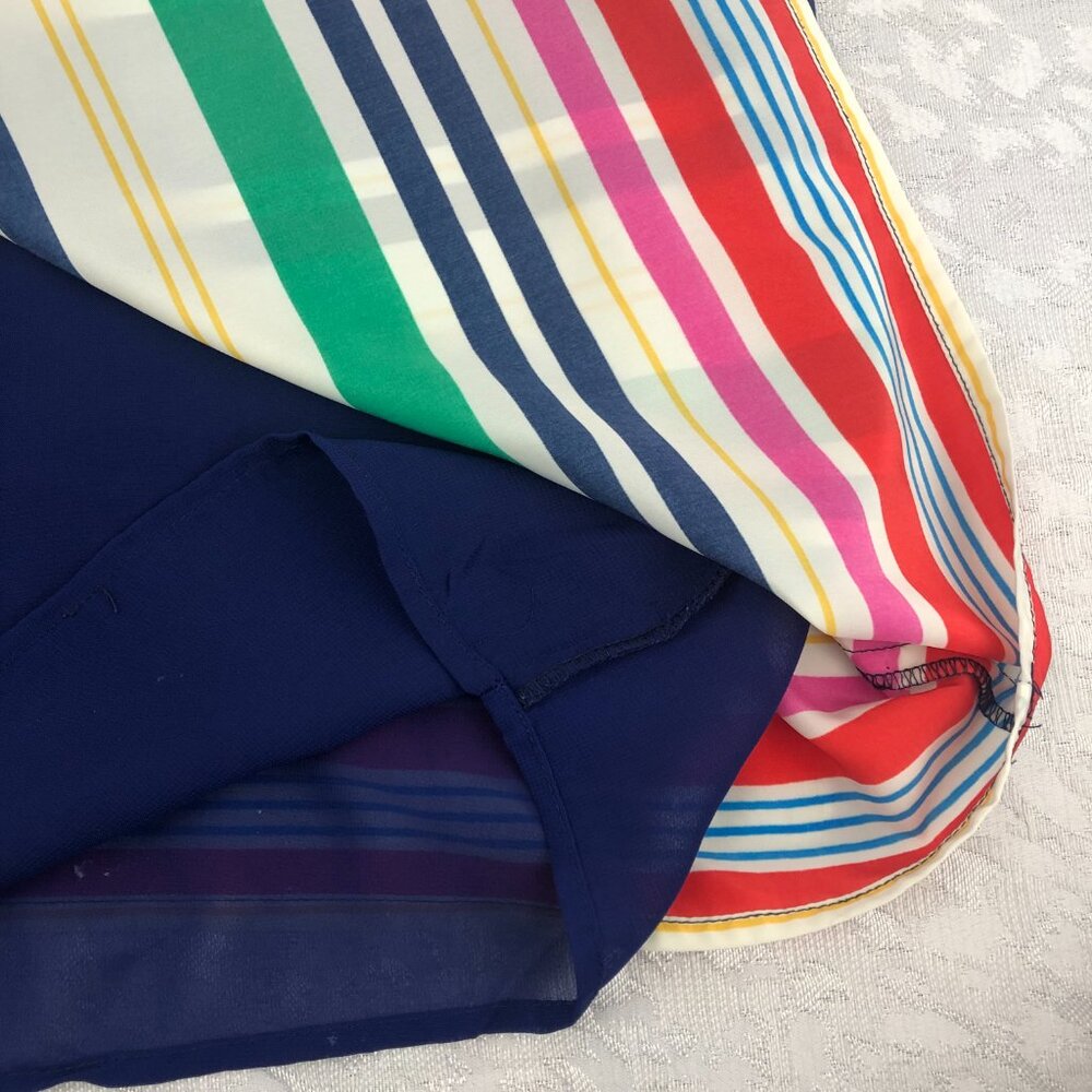 R MY Multi-Color Striped Flowy Lined Skirt with Zipper and Side Pockets Size XL - Picture 9 of 14